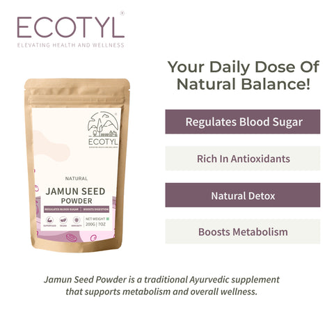 Ecotyl Jamun Seed Powder | Blood Sugar Control | Rich in Antioxi200g