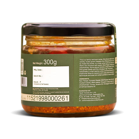 Spicy Mango Pickle 300g| Handmade with Native Gavran Kairi