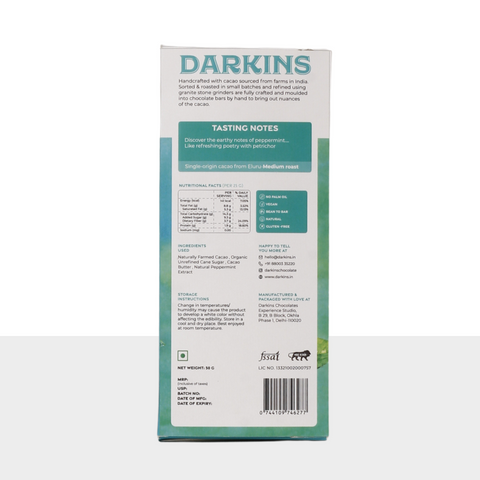 Darkins 63% Artisanal Dark Chocolate with Peppermint