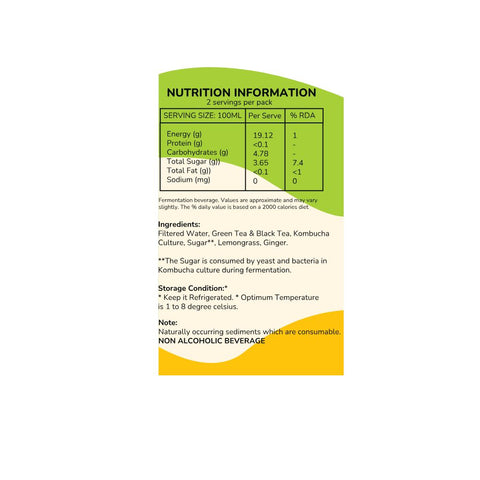 Grabenord Lemongrass Ginger Kombucha (200ml)