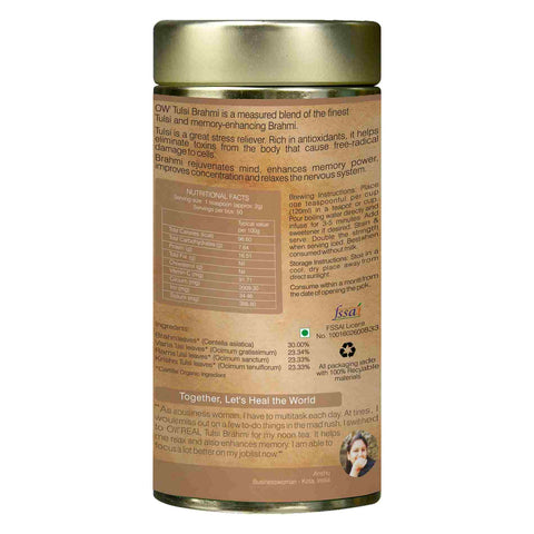 Organic Wellness Tulsi Brahmi Tea (Tin) 100 grams