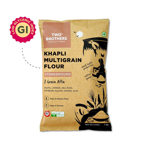 Khapli Multigrain Atta (5kg)| 8 Super Grains Flour Mix | High Fibre & High Protein | Low GI Atta