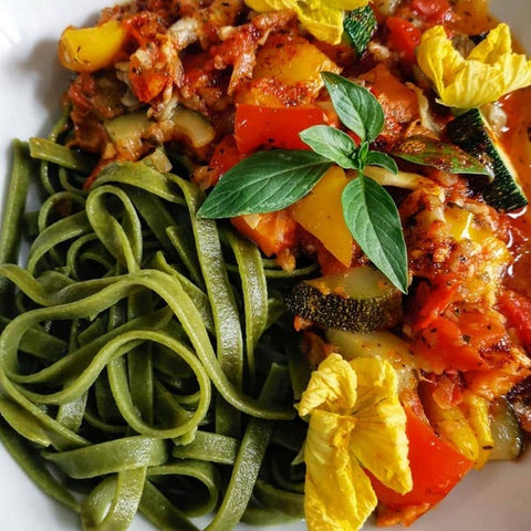 Donna Pastaia Spinach Fettuccine Whole Wheat & Semolina - Eggless Pasta  250 grams