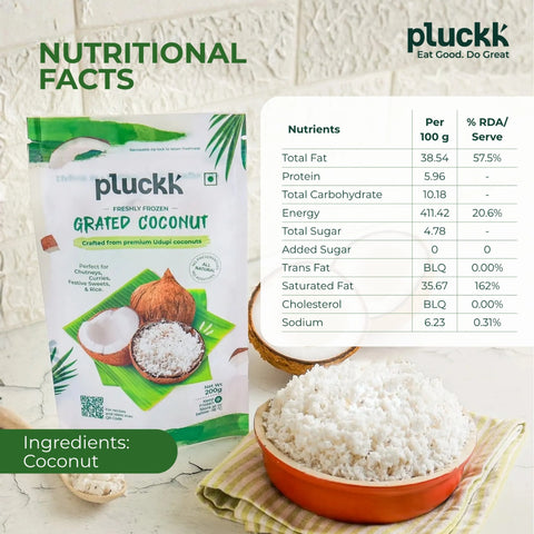 Pluckk Grated Coconut 200g