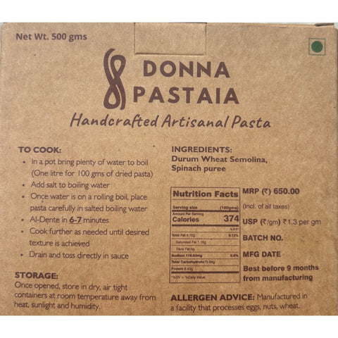 Donna Pastaia Little Maccheroni 'The Trumpet' | Spinach & Semolina Pasta