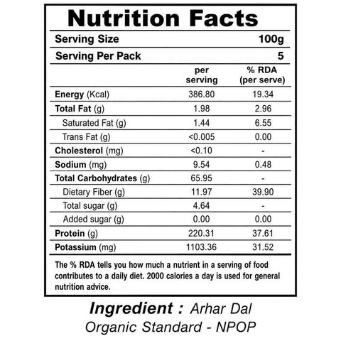 Orasure Organics Arhar Dal