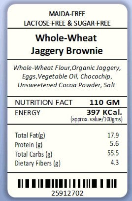 Whole Wheat Jaggery Dense Chocolate Walnut Brownie