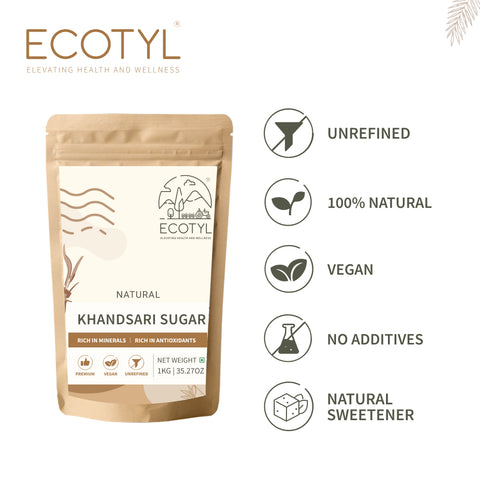 Ecotyl Khandsari Sugar | Unrefined Natural Sweetener | Rich in Malth | 200g