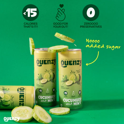 Quenzy Cucumber mint Prebiotic soda  250ml