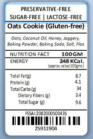 Gluten Free Cookie- 100% Oats Cookie