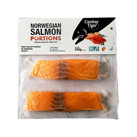 Cambay Tiger Norwegian Salmon Double Portions Skin Off - 250g
