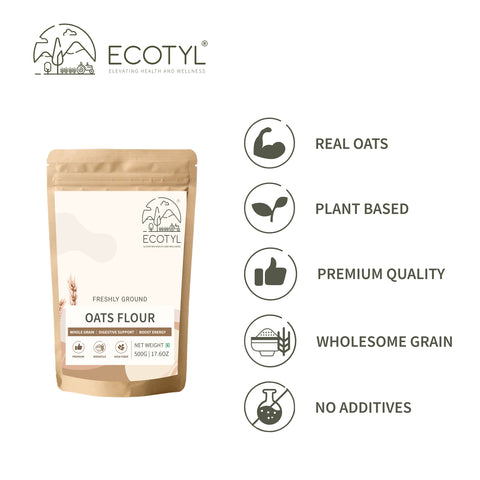 Ecotyl Oats Flour | Wholesome Flour | High Fibre | 500g