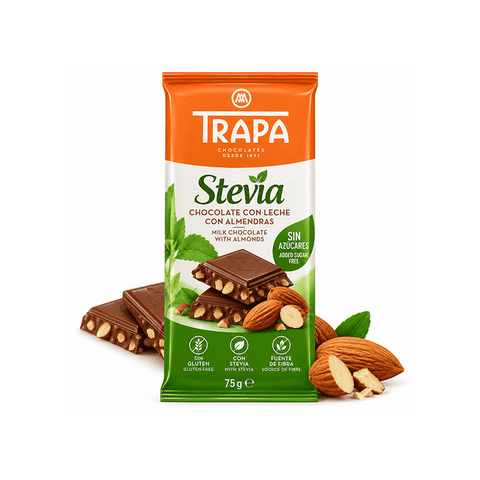 Trapa Stevia Bar Chocolate Almond 75g