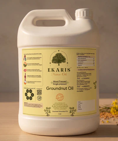 EKARIS Wood Pressed Groundnut Oil - 5 Liter