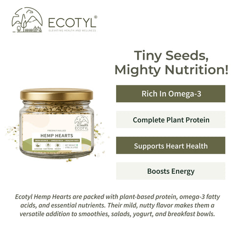 Ecotyl Hemp Hearts | Rich in Omega-3 & Protein | 175g
