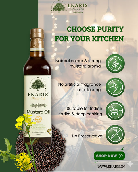Wood Pressed Black Mustard Oil - 1 Liter