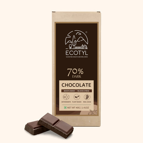 Ecotyl 70% Dark Chocolate | Rich Cacao | Premium Indulgence | 40g