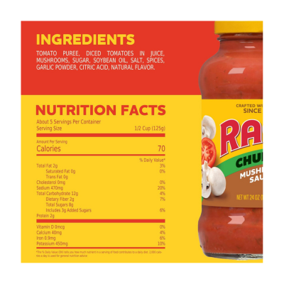 Ragu Super Chunky Mushroom Pasta Sauce 680g