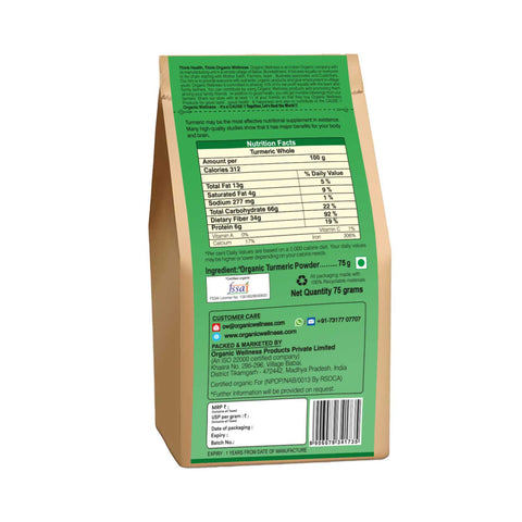 Organic Wellness Turmeric Powder 75 grams