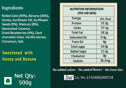 Banana Blueberry Walnut Granola I Gluten-free I No refined sugar
