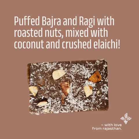 Bajra-Ragi Coconut Cardamom Bar