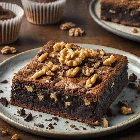 Whole Wheat Jaggery Dense Chocolate Walnut Brownie
