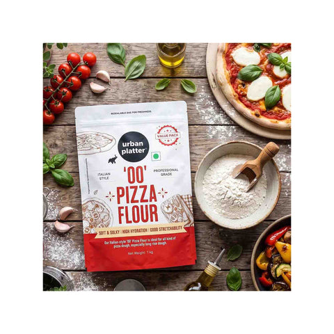 Urban Platter Italian Style '00' Pizza Flour, 1kg (Extra Fine Wheat Flour | Perfect for Neapolitan Pizza, Focaccia & Artisan Bread)