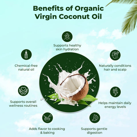 Umanac Organic Cold Processed Raw Extra Virgin Coconut Oil 500ml Glass Bottle LIV