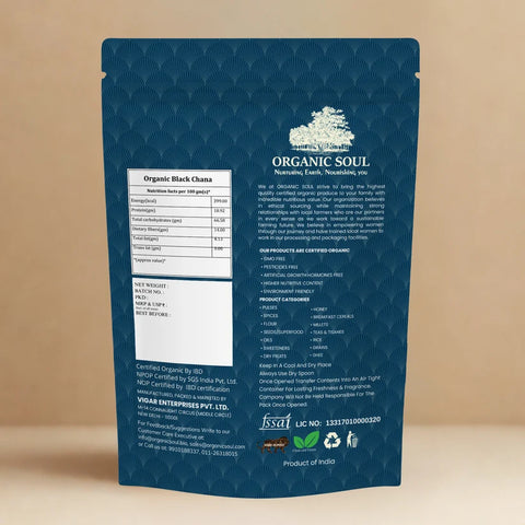 Organic Soul Organic Black Chana (Kala Chana) – Unpolished | 500 g