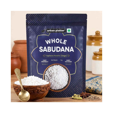 Urban Platter Tapioca Pearls (Sabudana/Sago), 1kg (Premium Sabudana | Perfect for Khichdi, Vadas, Kheer & Fasting Recipes)