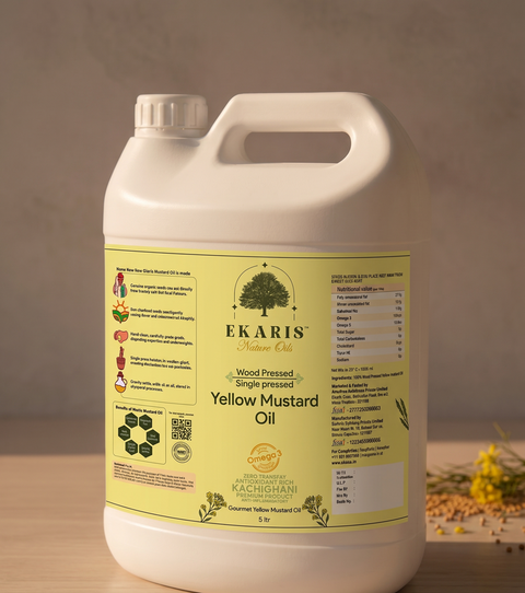 Wood Pressed Yellow Mustard Oil - 5 Liter