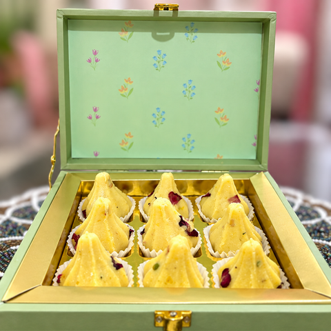 Kesar Modak - 6 Pcs  Box (Delivered Separately Next Day)