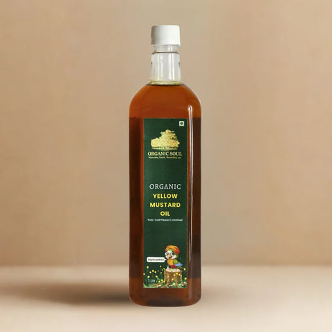 Organic Soul Organic Cold Pressed Yellow Mustard Oil (Kachi Ghani) | 1 L