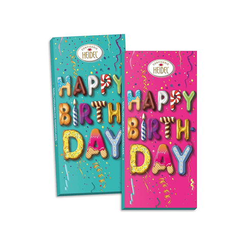 Heidel Chocolate 3d Happy Birthday Greetings 100g (1X10)