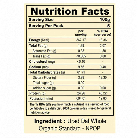 Orasure Organics Urad Black Whole