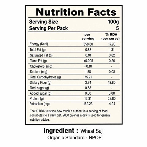 Orasure Organics Wheat Suji