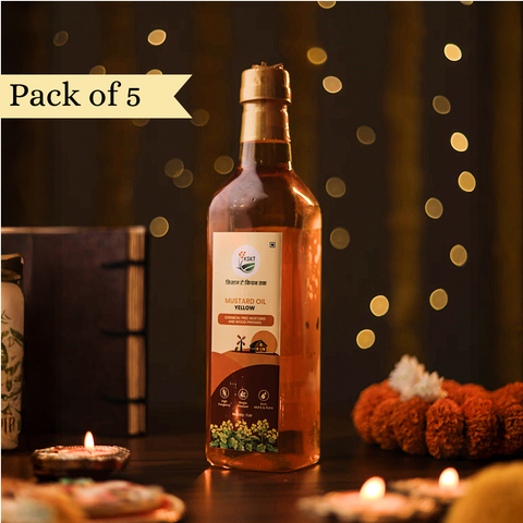 KSKT Yellow Mustard Oil (Cold Pressed) (Pack of 5)