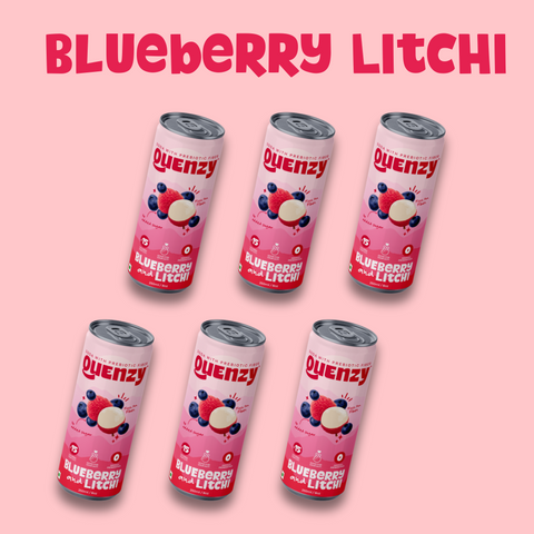 Quenzy Blueberry Litchi Prebiotic soda  250ml