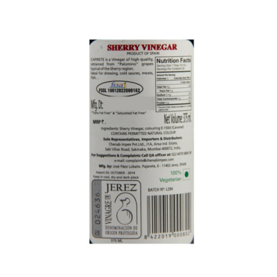 Capirete Sherry Vinegar 375ml