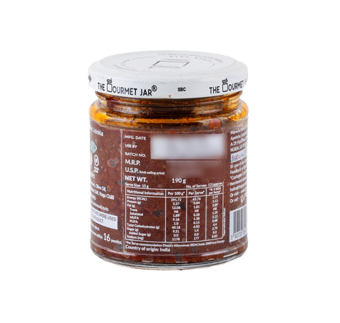 The Gourmet Jar  Sundried Tomato Garlic Spread (with Naga Chilli) 190 grams