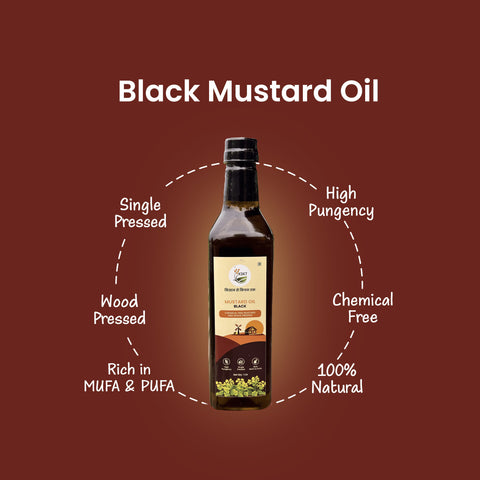 KSKT Black Mustard Oil (Cold Pressed) (Pack of 3)