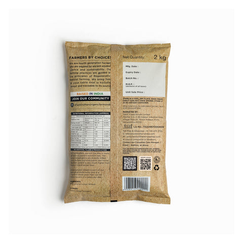 Khapli Wheat Flour (2kg) | India's Only Certified Glyphosate Free Atta | Low-Gluten Wheat Flour
