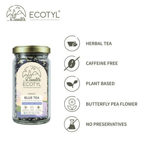 Ecotyl Blue Tea | Dried Butterfly Pea Flowers | Herbal Tea | 20g