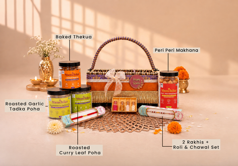 Munchika Premium Rakhi Gift Hamper for Brother | Designer Basket  | Raksha Bandhan Gift Box