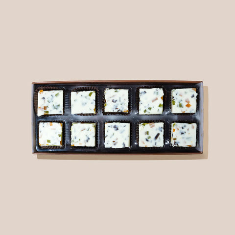 White Chococlate Aam Papad Barfi (Delivered Separately)