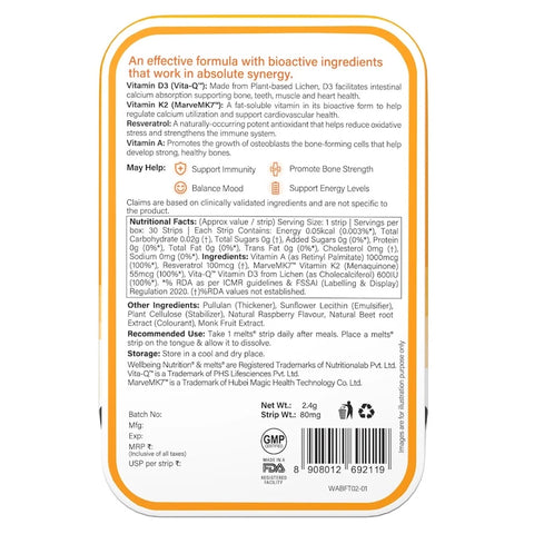 Wellbeing Nutrition Natural Vitamin D3 2.4g
