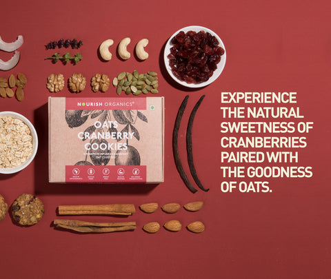 Nourish Organics Oats Cranberry Cookies 120grams