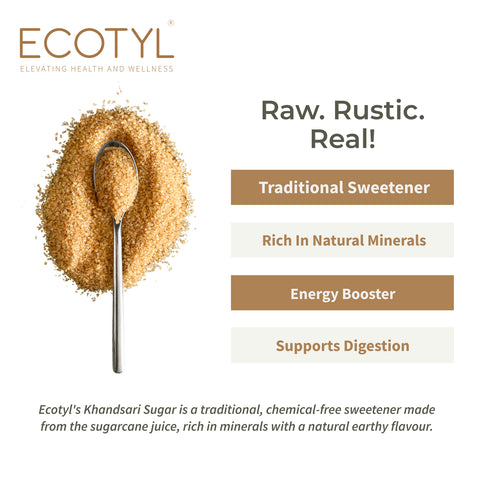 Ecotyl Khandsari Sugar | Unrefined Natural Sweetener | Rich in Malth | 200g
