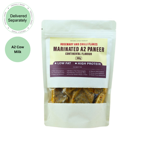 Marinated A2 Low Fat Paneer Rosemary and Chilli Flakes (Delivered Separately Next Day)