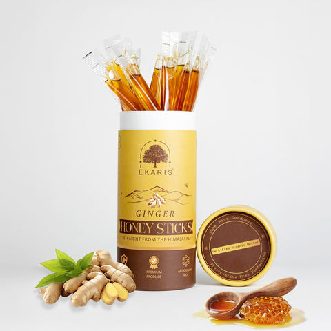 EKARIS Honey Sticks Ginger Flavor Pack - 25 pcs